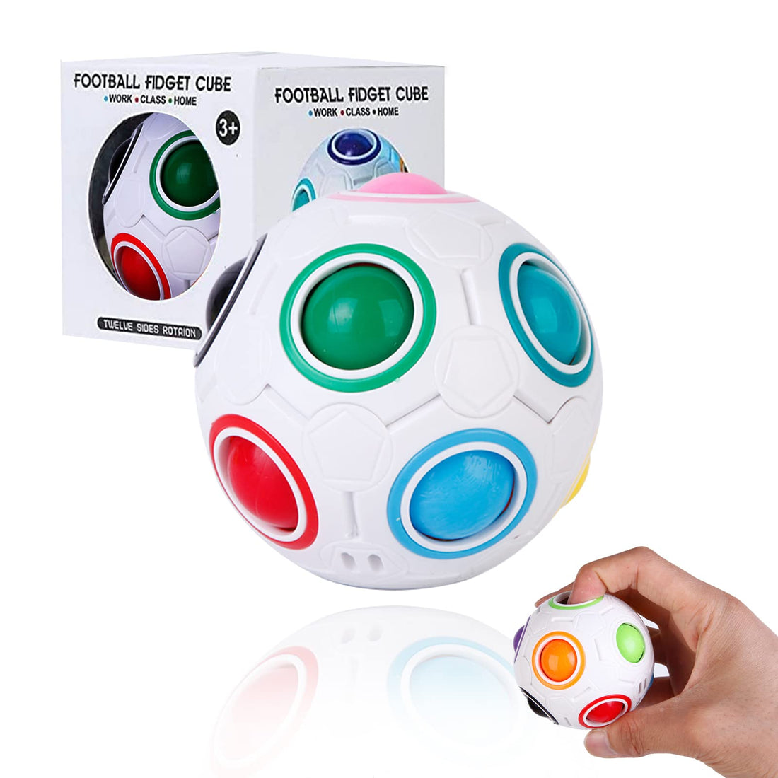 Beauenty Rubiks Cube Stress Relief Toy.Finger Rubik's Cube Puzzle Ball,Stress Reliever Brain Teaser Ball For Children And Adults