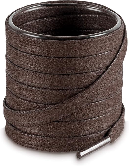 2 Pairs Flat Waxed Cotton Shoelaces for Boots, Sneakers, Men and Women - Boots, Dress - Multiple Lengths and Colors Available