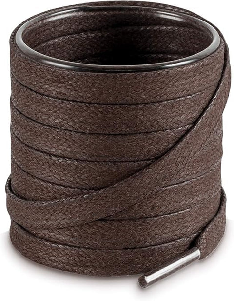 2 Pairs Flat Waxed Cotton Shoelaces for Boots, Sneakers, Men and Women - Boots, Dress - Multiple Lengths and Colors Available