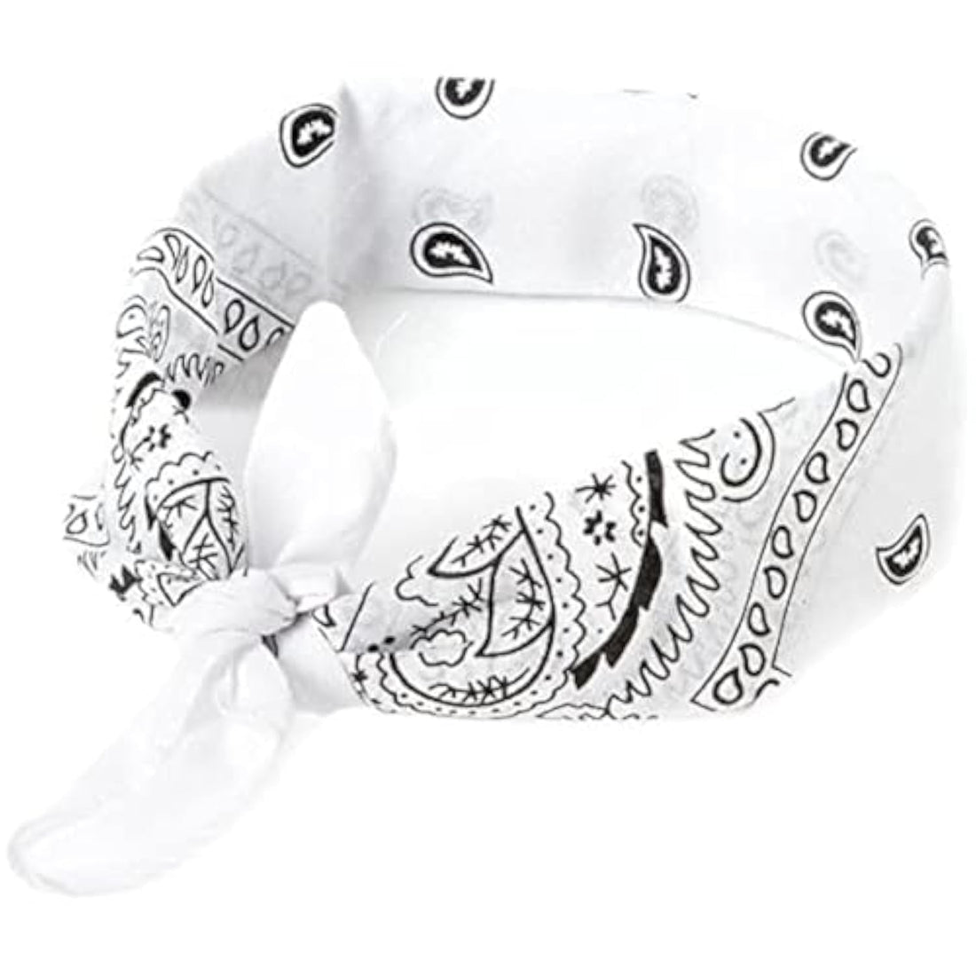 Unisex Cotton Bandana Scarf - White