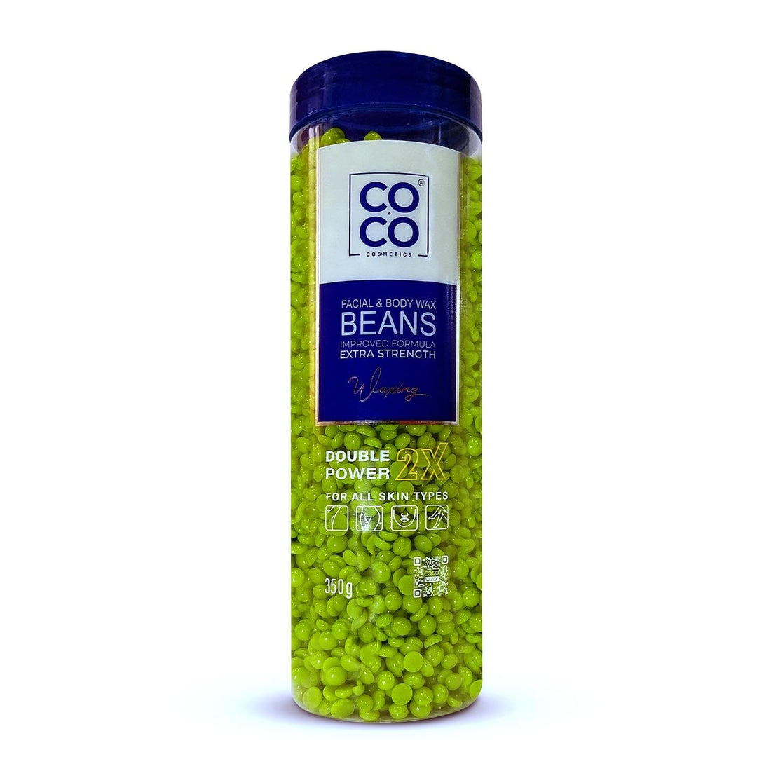 Facial & Body Wax Beans Extra Strength Double Power 2 X - Green - 350g