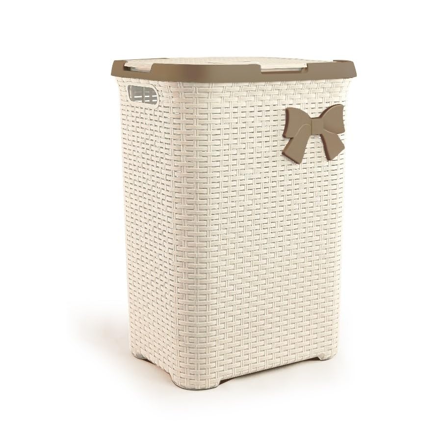 WATANIA Laundry Basket Italian Dark White