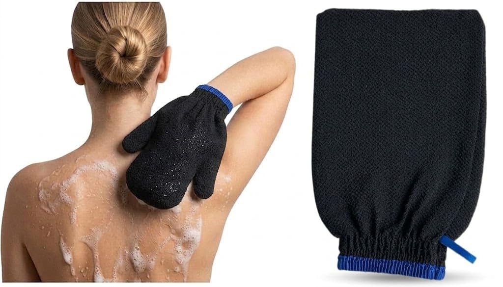 Quality Exfoliating Gloves -Body Scrub Gloves for Men and Women.Best Bath Shower Sauna Hammam Dead Skin Cells Remover,Self Tan Removal Kessa Scrubber Mitt, Improves,1PC- MULTICOLOR