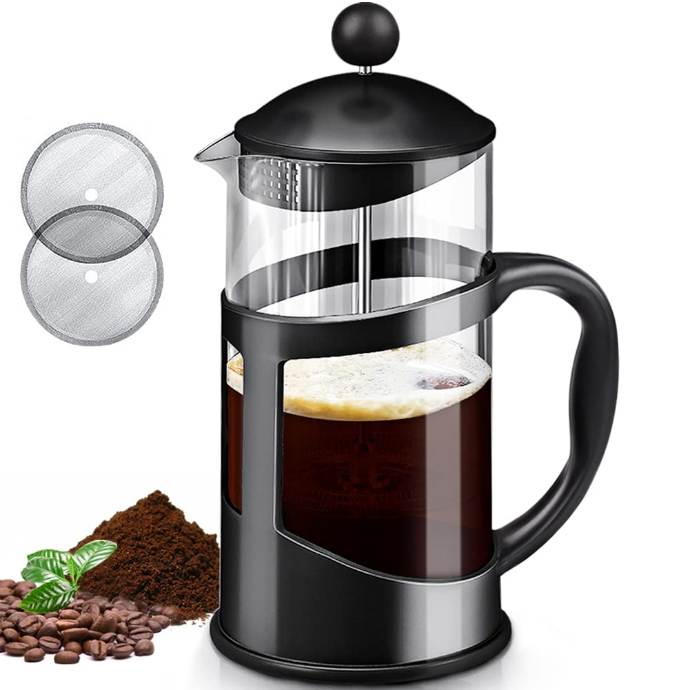 SKM-MX Virdrio French Press Coffee Maker and Teapot Plunger French Press Coffee Maker for Making Coffee and Tea Better Sharing a Gourmet Coffee 350ML/12oz/1 Cup