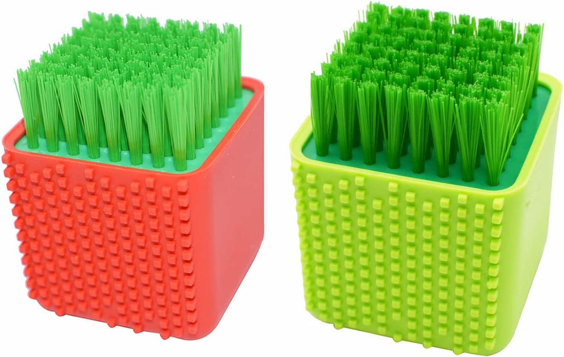 ARQIVO Silicone Laundry Scrub Brushes, Multi-use Household Cloth Washing Brush Potted Washing Shoes Brush Durable Underwear Cleaning Brush for Home Kitchen, Random, Pack of 2