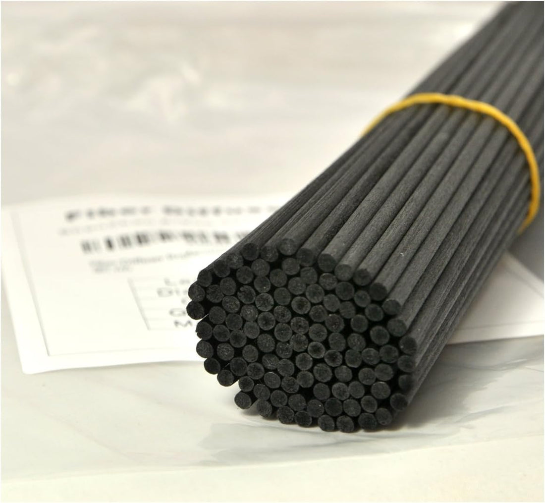 Si Belle 100 Pieces Fiber Sticks Refill (8" x 3mm, Black)