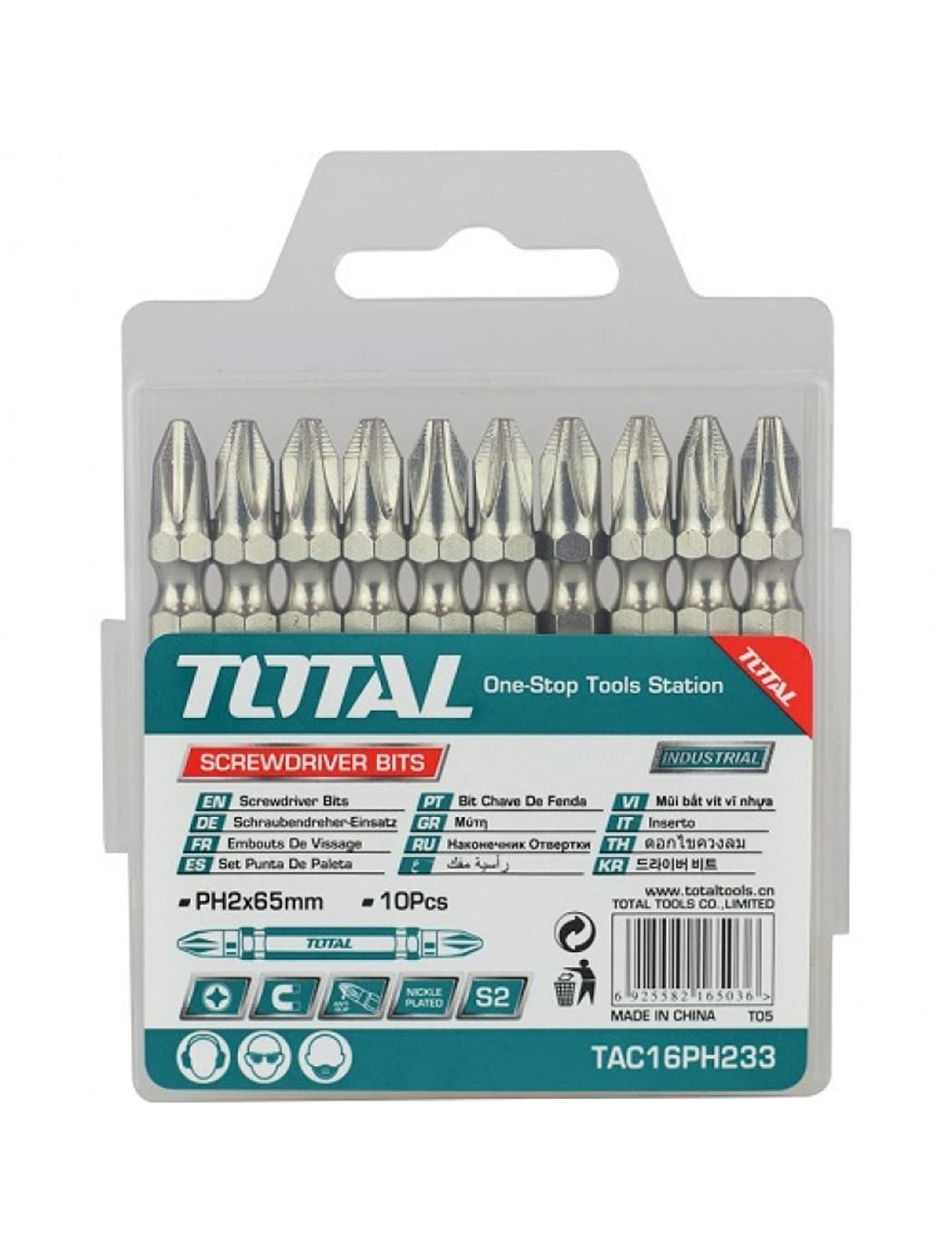 TOTAL Screwdriver Bits (Double) Set 10pcs - TAC16PH233