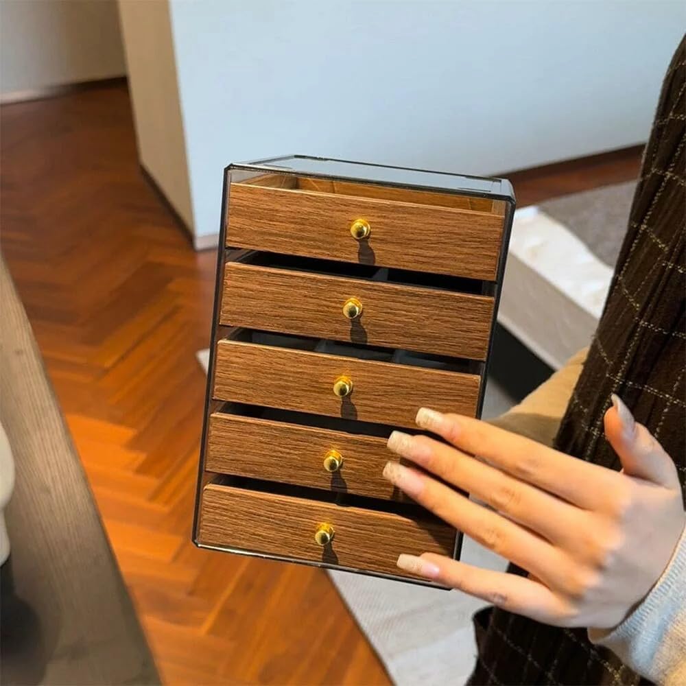 Generic "Signature Accessory Organizer - Five Drawers in Cleric Wood"