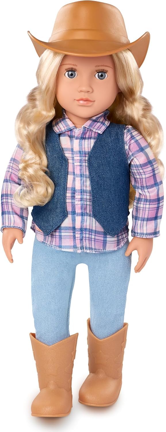 Our Generation – 18-inch Cowgirl Doll – Cute Plaid and Denim-Style Western Outfit – Yellowstone Outfit - Cowboy Hat & Horseback Riding Boots – Kids Ages 3 Years Old & Up – Ashleigh