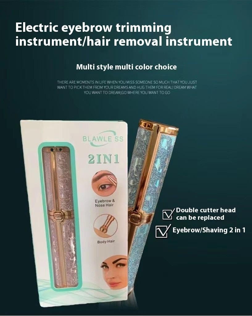 Facial & Eyebrow Hair Remover for Women, 2 in 1 Electric Face and Body razor, Eyebrow Trimmer Hair Remover, Stylish and Portable, Fast & Ideal for all Occasion, HX-206 (Pink)