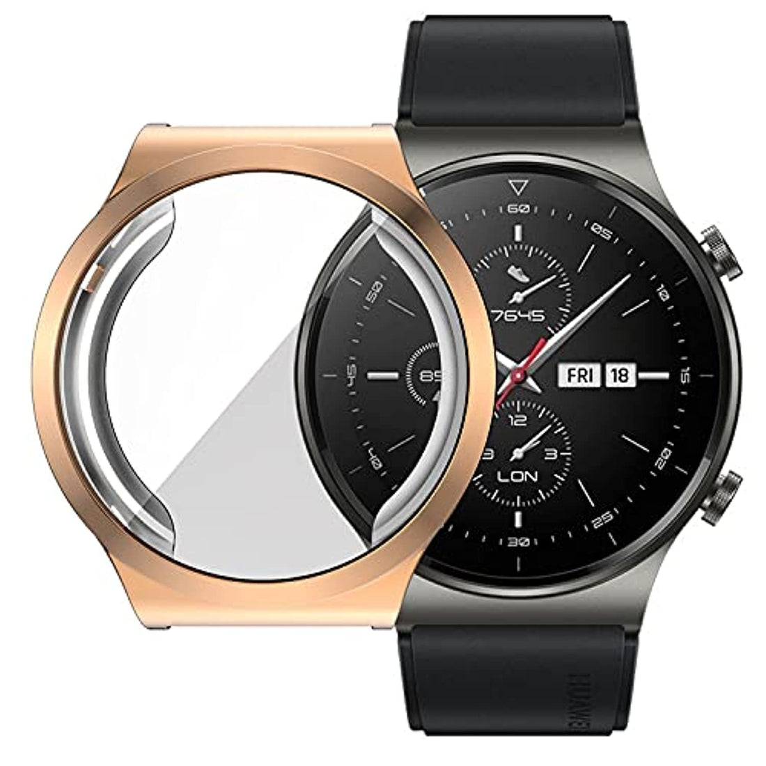 Complete Protection Silicone Cover for GT2 Pro Smart Watch – Rose Gold