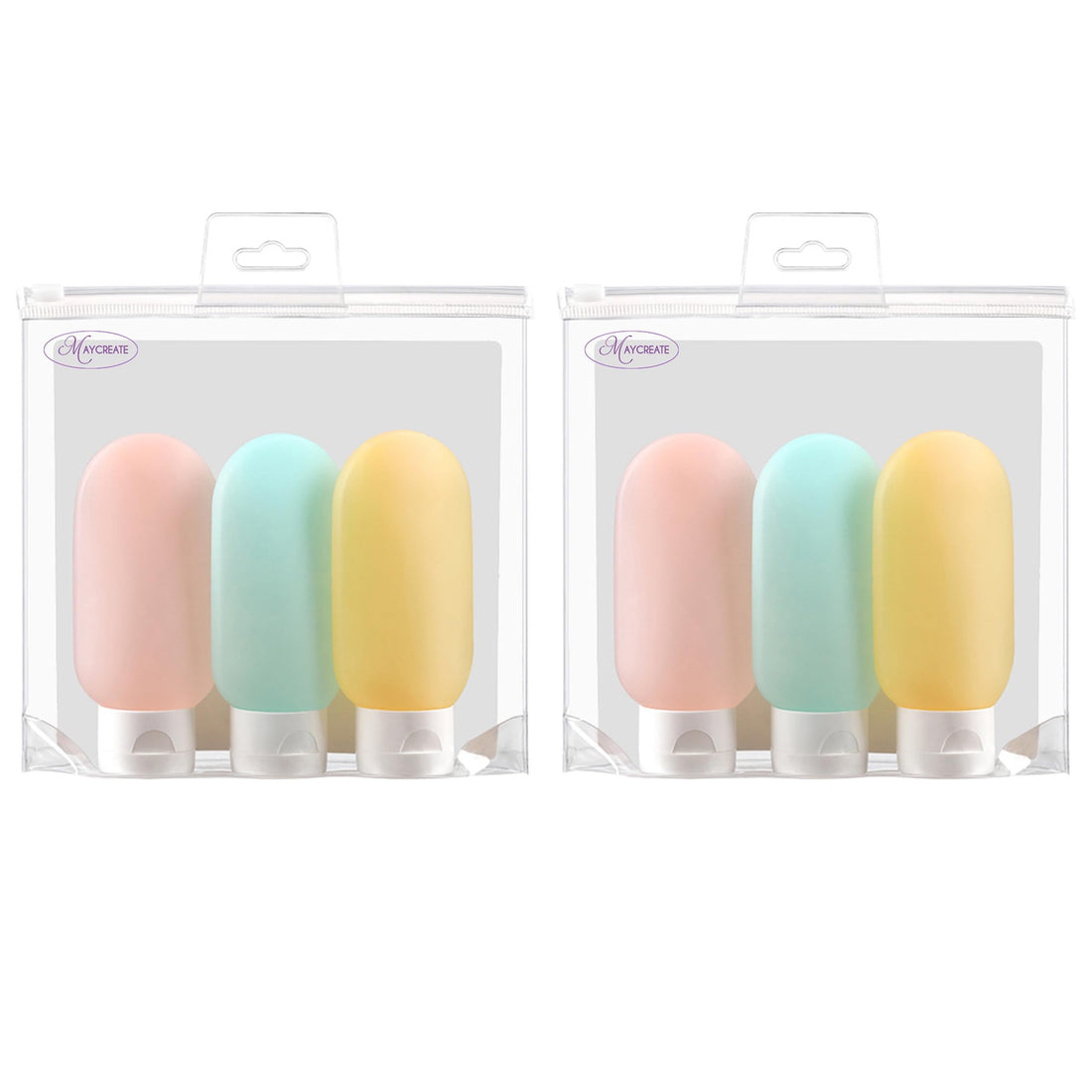 [MAYCREATE® 6pcs Travel Bottles for Toiletries, 60ml Plastic Squeeze Bottle Leakproof Empty Travel Containers for Shampoo, Lotion, and Cosmetics - Durable, Portable