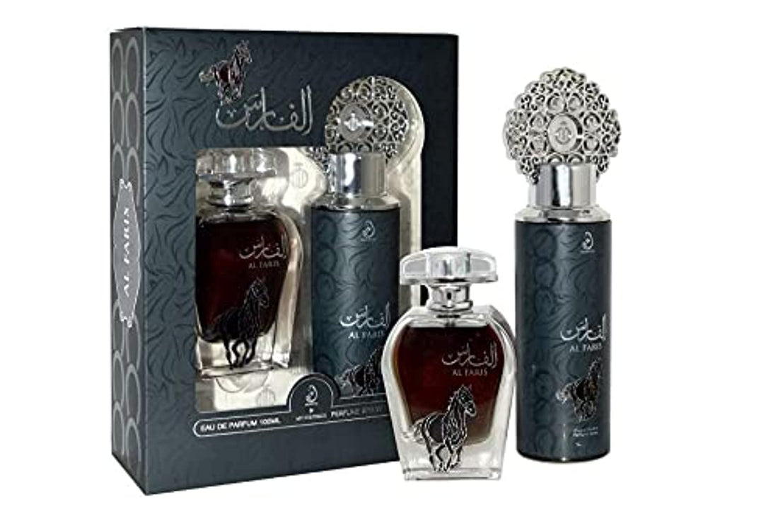 Al Fares Perfume Gift Set for Men - Eau de Parfum, 100ml w Deodorant, 200ml