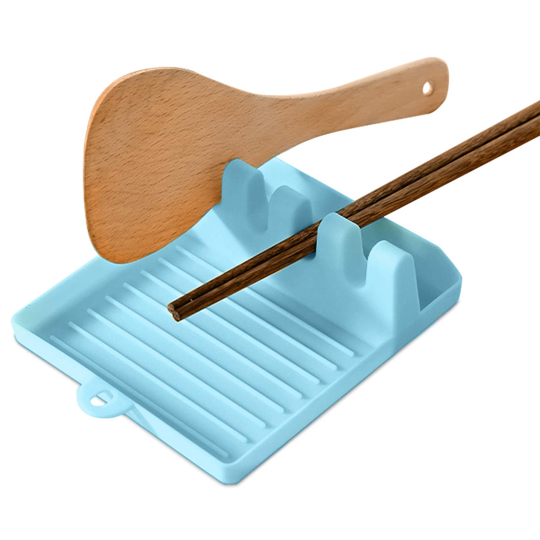 Kitchen Utensil Rest, Set, Holder with Drip Pad, Upgrade Hanging Design, BPA-Free, Food Safe, Blue