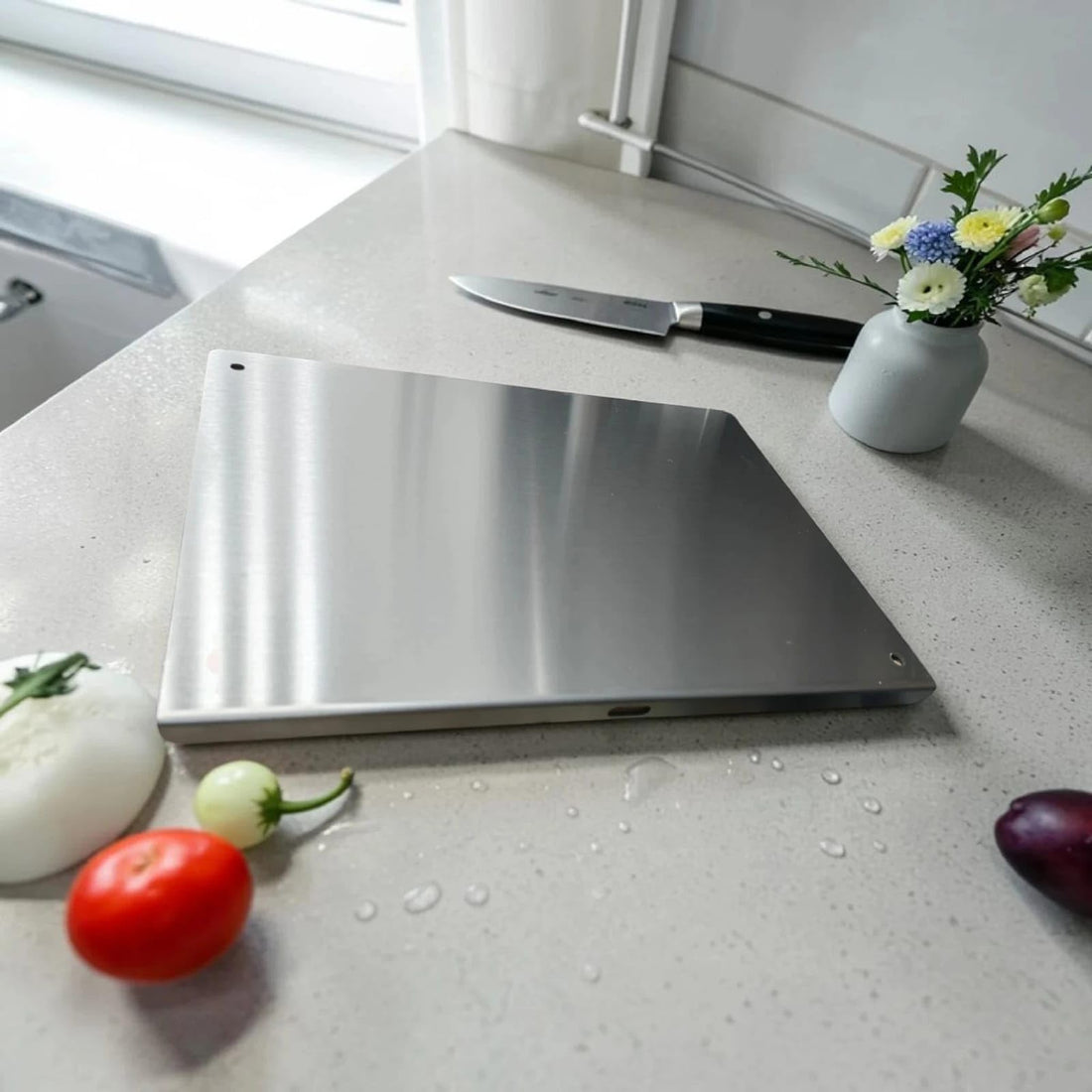 Stainless Steel Cutting Board/Blanche - 30 * 40cm Edge Design for Stability Thickness 1.2mm Durable and Strong – EMI