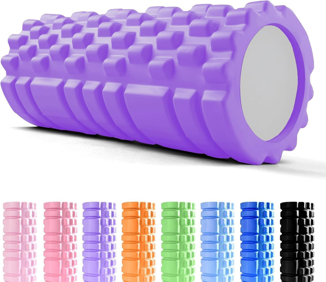 Yoga Roll - Foam Roller, Fitness Foam Roller, Deep Muscle Massage Roller Lightweight Muscle Massage Roller for Yoga and Pilates for Muscle Relaxation, Balance Exercises (Purple, 35cm)