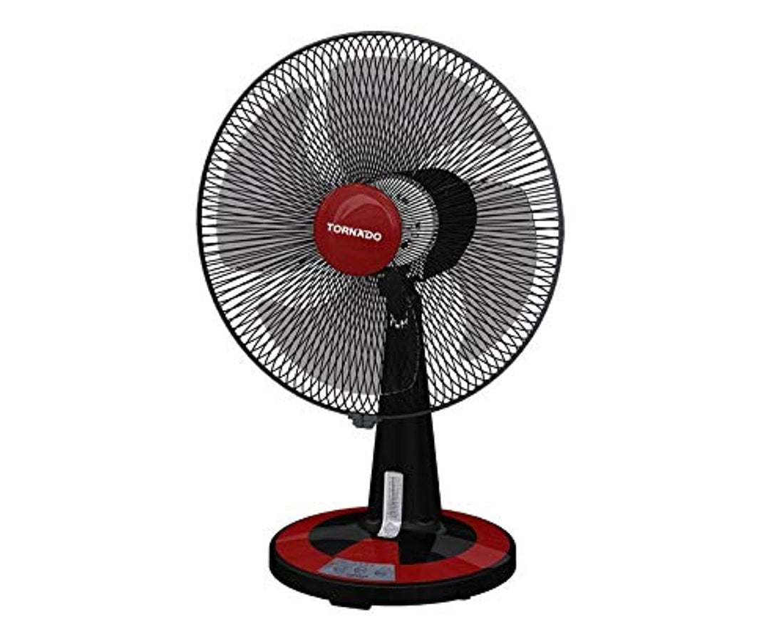 TORNADO Desk Fan 16 Inch 4 Blades Black x Red TDF16D
