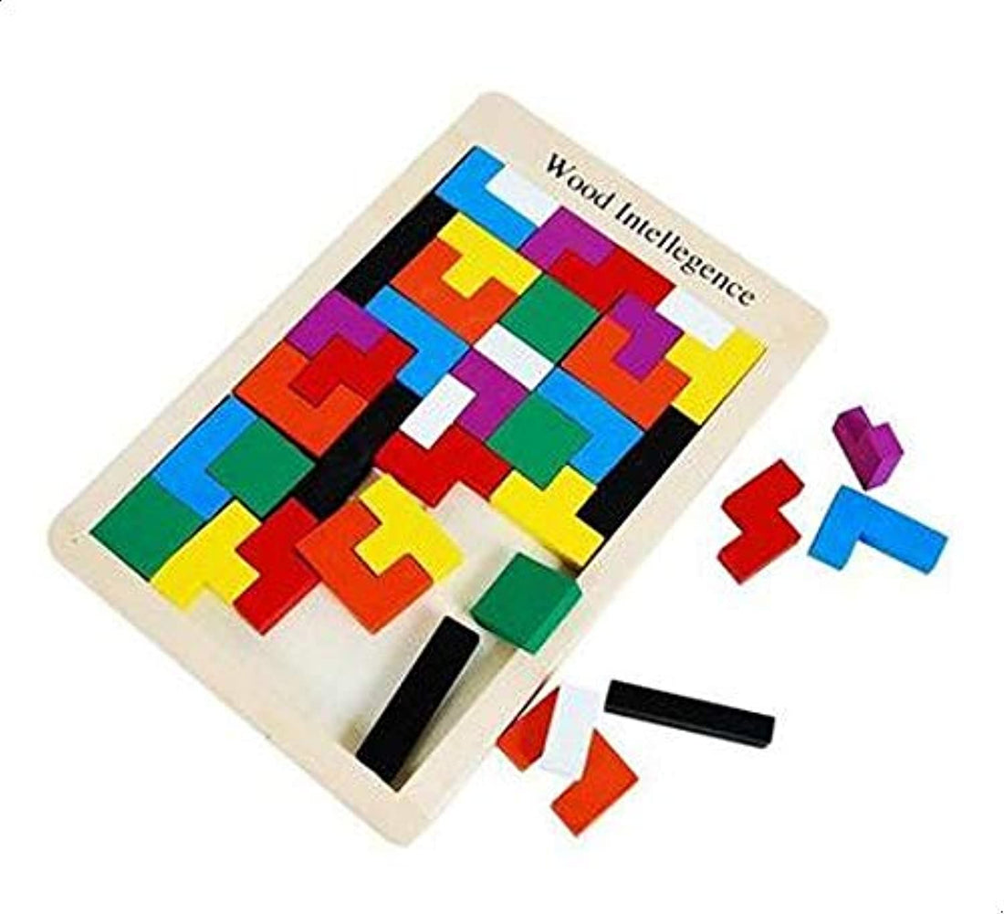Wooden Tangram Jigsaw Tetris Puzzle Toy Educational Game