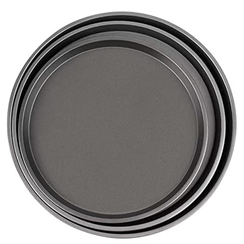 3 Pieces Non-Stick Pizza Pan, Pizza Tray Carbon Steel Round Pizza Bakeware Set, Dishwasher Safe Pizza Pan Set for Restaurants and Homemade Pizza Baking