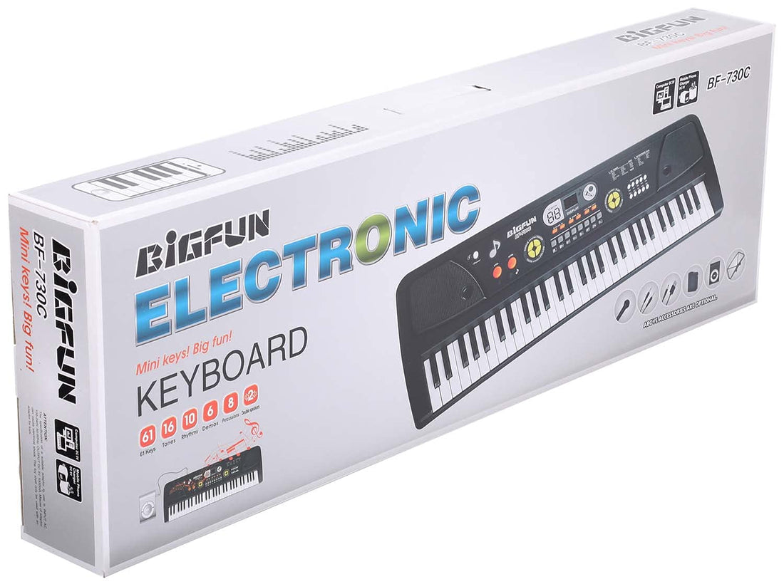 Big Fun BF-730C Electronic Keyboard with Accessories - Black