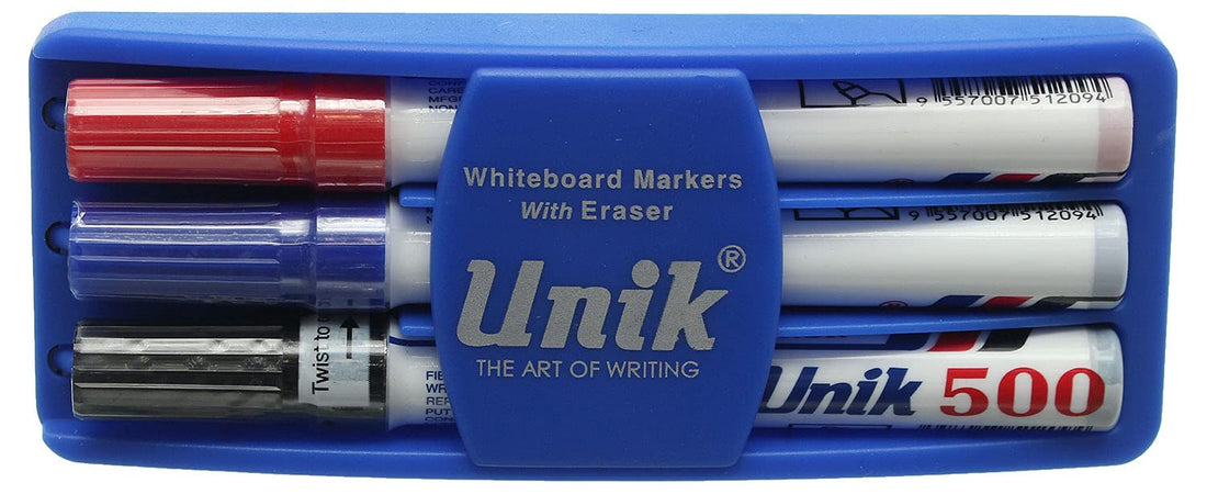 Unik Set Of 3 Whiteboard Color Markers With Eraser