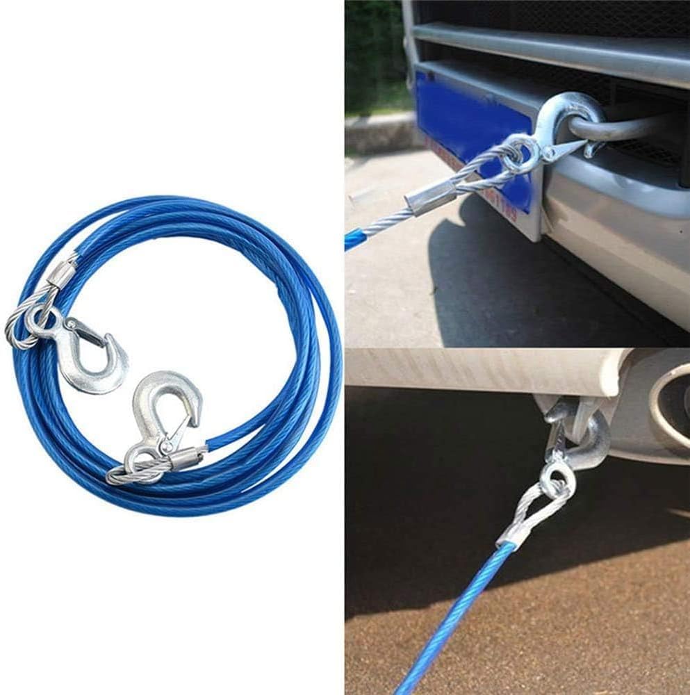 Kaber Egypt 2020 Heavy Duty Tow Rope, High Strength Wire Steel Hook Trailer Emergency Tow Rope for Car (Blue, 10ML, 4M, Bearing 5T)