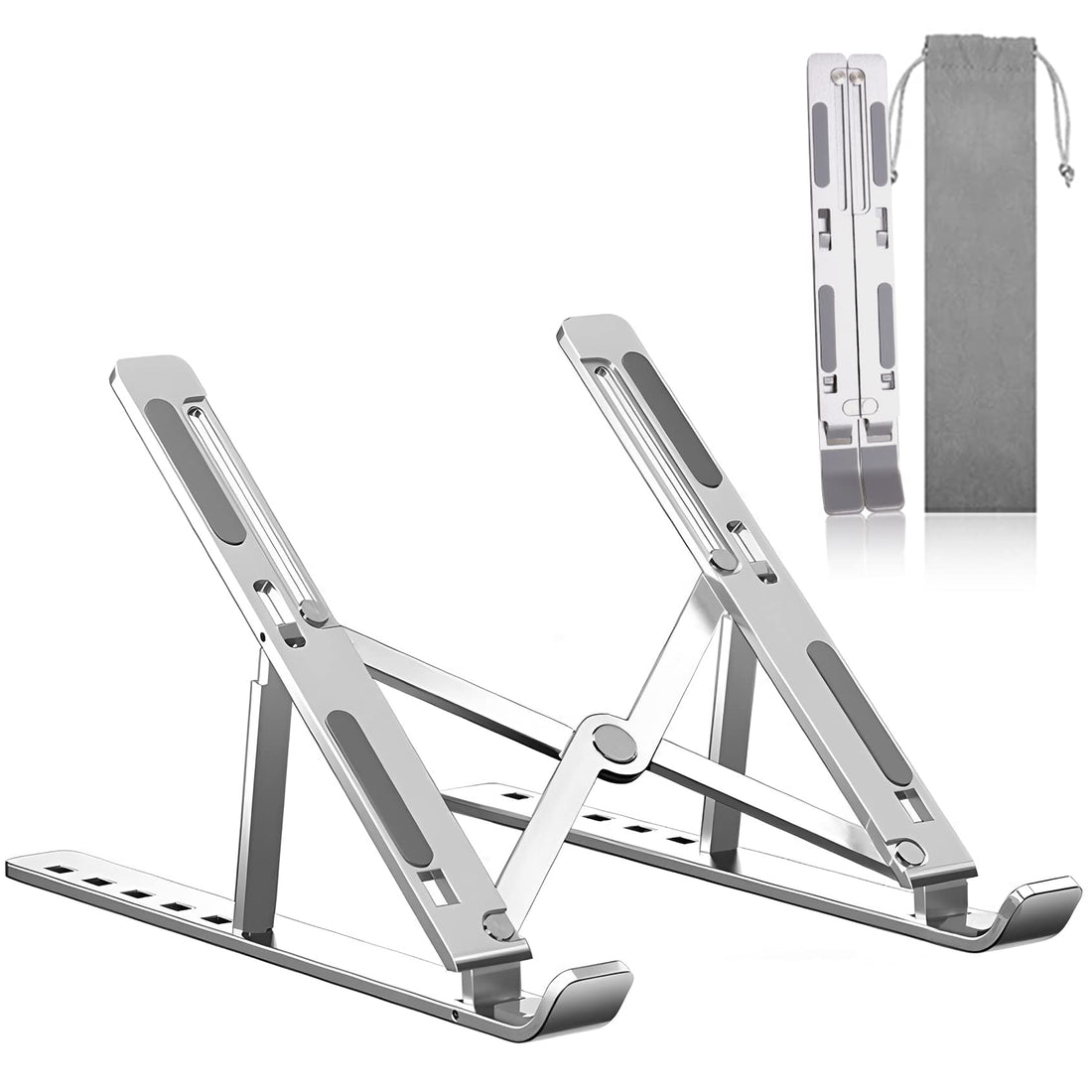 SGIN Laptop Stand, Adjustable Laptop Stand, 6-Levels Laptop Holder for Desk Air-Ventilation Notebook Mount, Compatible with 10-15.6” Laptop/Tablet/Kindle