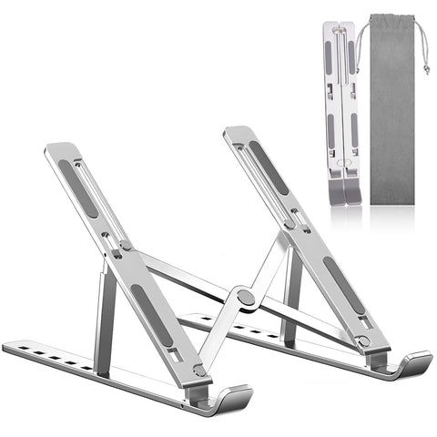 SGIN Laptop Stand, Adjustable Laptop Stand, 6-Levels Laptop Holder for Desk Air-Ventilation Notebook Mount, Compatible with 10-15.6” Laptop/Tablet/Kindle
