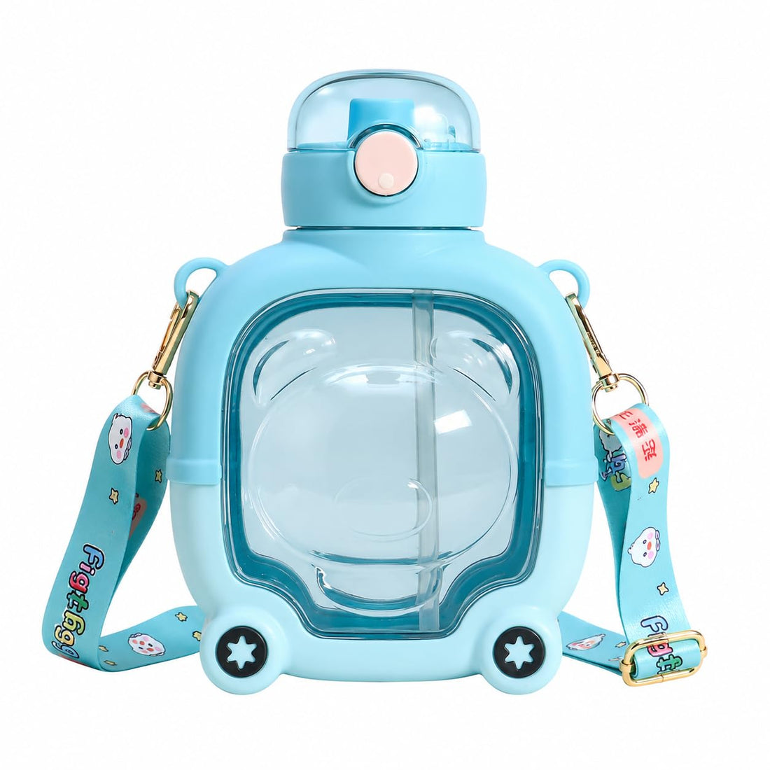 Practical Water Bottle with Modern Design with Convenient Carrying Strap and Secure Lid for Everyday Use and Easy to Go (Milky)