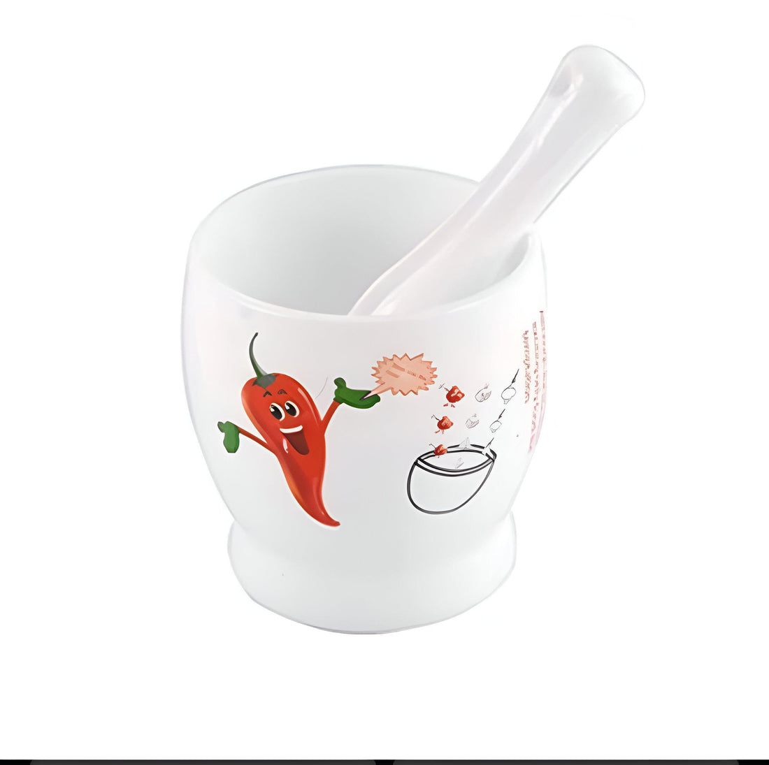 Strong plastic mortar to grind and puree garlic and spices