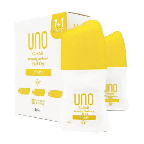 UNO Clear Whitening Deodorant Roll On (Pack Of 2) Fruity - 50ML