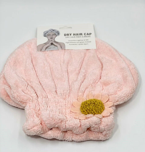Microfiber Hair Drying Cap with Elegant Flower Design - Fast Absorbent and Gentle on Hair - Suitable for Reduce Frizz After Shower