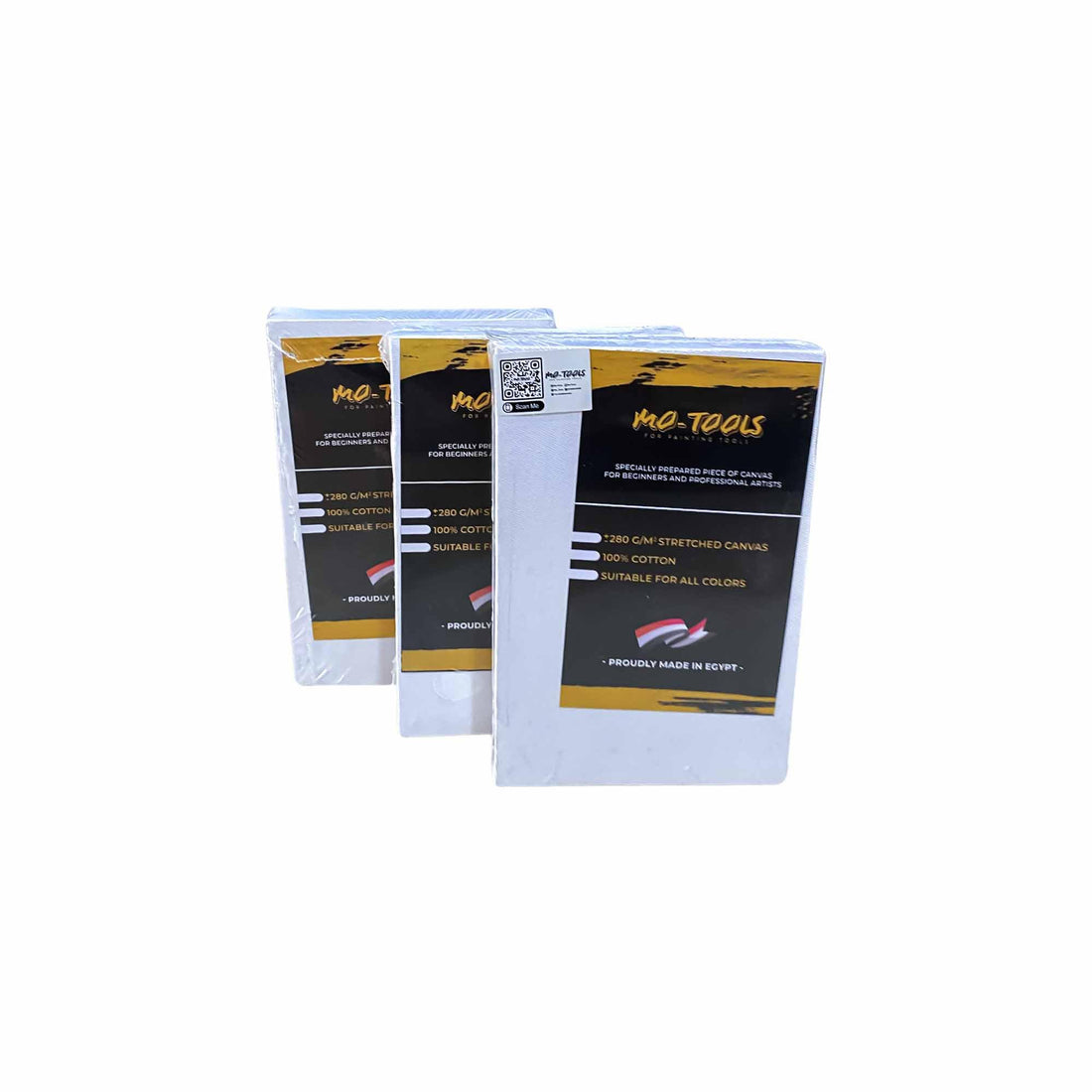 Mo-Tools 3 Piece Canvas Set Fully Hand Held High Quality for Painting and Painting White