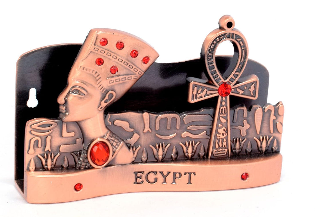 immatgar pharaonic Egyptian Business Card Holders Decorative Egyptian souvenirs gifts from egypt (Nefertiti - Burnt Red)