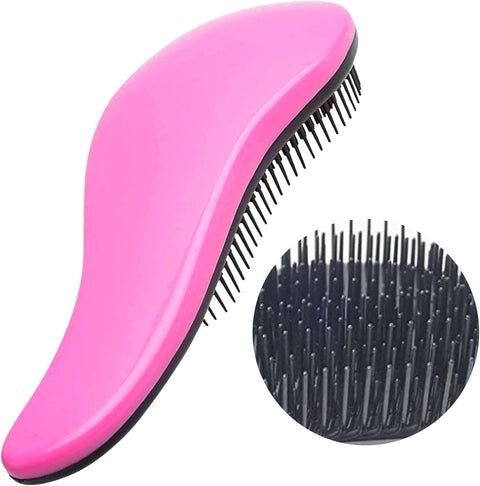 Detangling Hair Brush For Kids And Adults, Gentle Hair Care Brush With Soft Flexible Bristles For Straight, Natural, Curly, Dry, Or Wet Styling, Loosen Knots And Tangles (Pink)