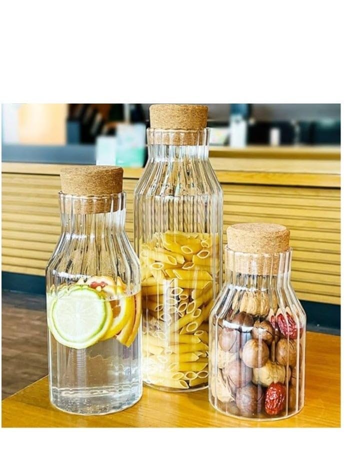 Ultra clear crystal glass legume jar with bamboo wood lid, beautiful and elegant design made of clear glass with wood