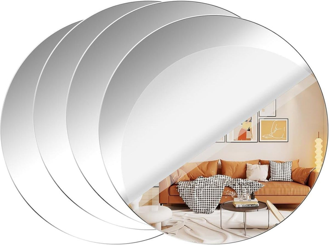 4 Pack Of plexiglass Circle Mirror 16CM x 16CM (2mm Thick) with Double face, Frameless