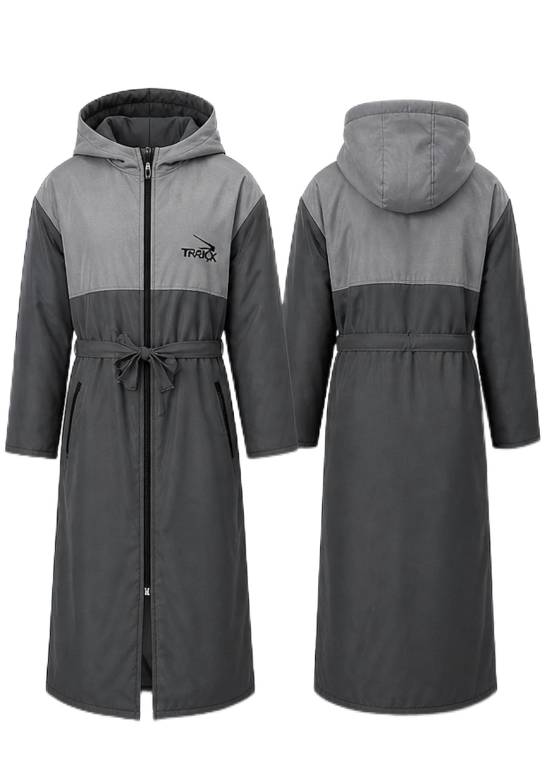 Track Waterproof Changing Robe with Hood, Quick Dry Swim Bathrobe, Full Length Beach & Pool Cover Up, Windproof Lightweight Robe for Swimming, Surf & Outdoor Use