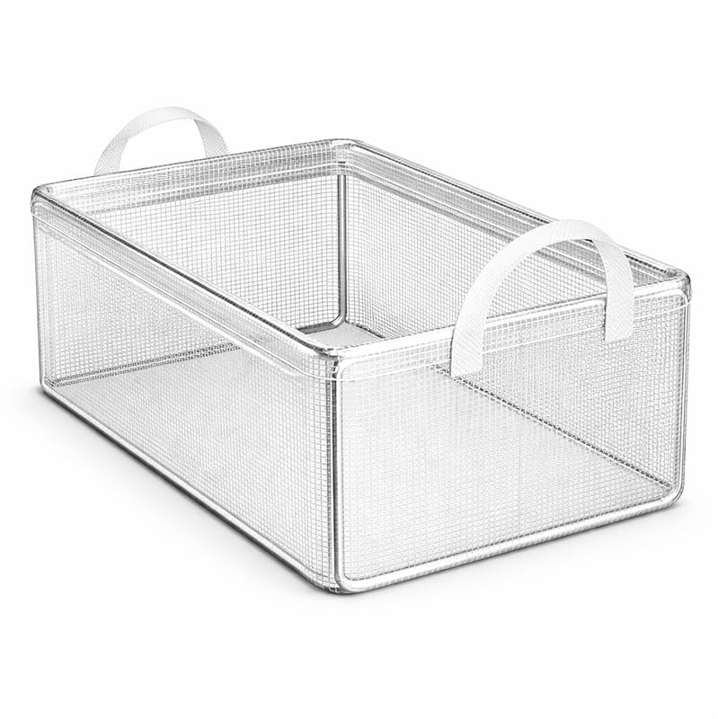 Downtown Transparent Storage Organizer Box with Handles Large Foldable Drawer Organizer for Clothes Wardrobe Cabinet Storage