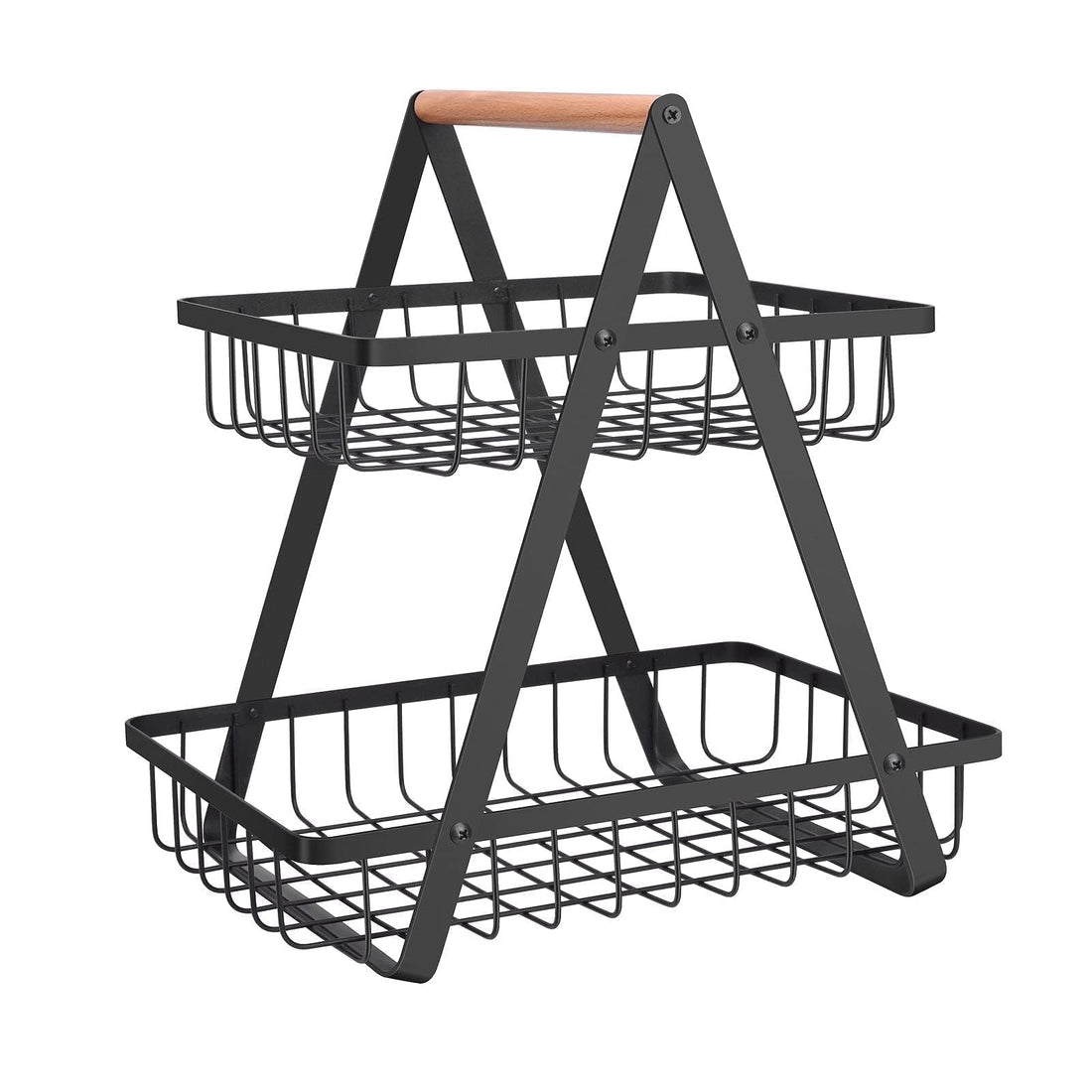 Mahueeol 2-Tier Fruit Basket, Bowl Holder for Bread, Vegetables, Snacks - Detachable Rack for Kitchen, Home, Office - With Screwdriver