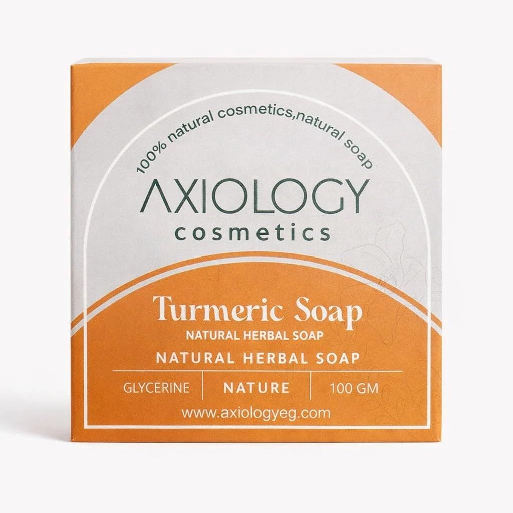 Axiology Turmeric Soap, Natural Herbal Bar, Glycerine, Brightening with Turmeric and Glycerin, 100g