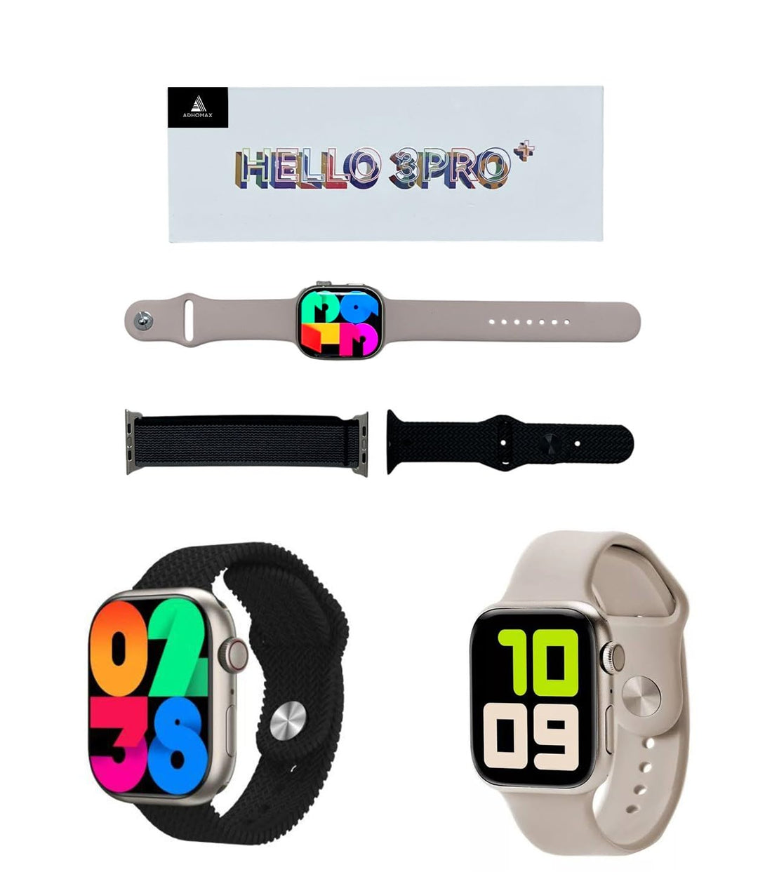 Hello 3 pro plus smart watch, Elegant Design 45MM Amoled display, IP68, NFC, Sport Watch And 4GB Internal Storage, Fitness Tracker, compatible with IOS, android for men, women (Orange)
