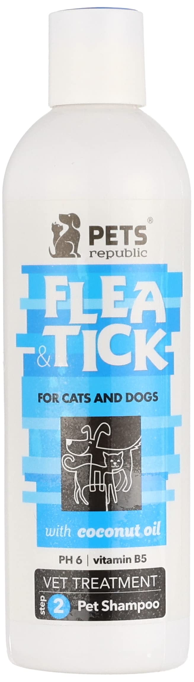 Pets republic flea & tick shampoo with coconut oil - 500 ml