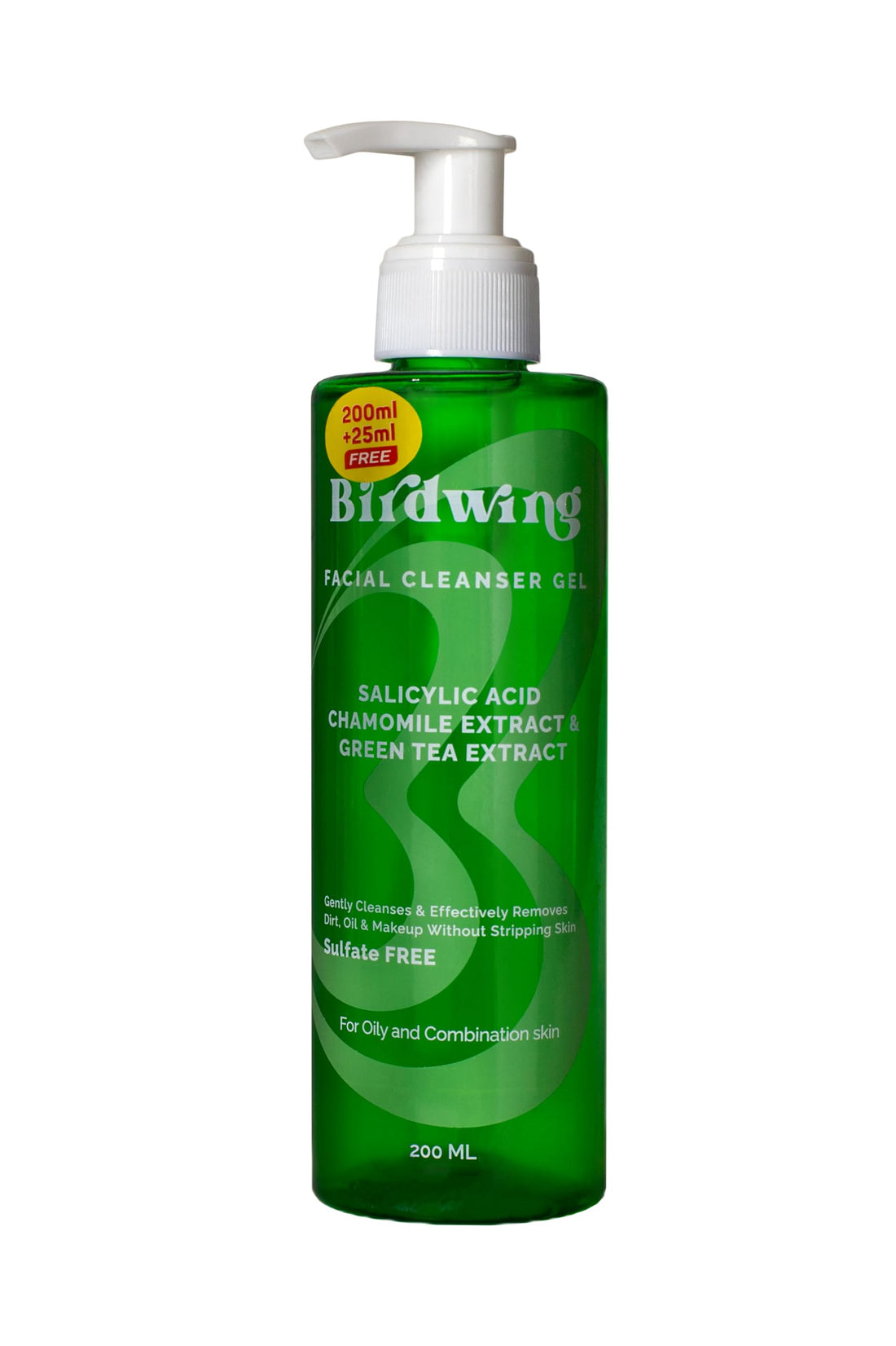 Birdwing Facial Cleanser Gel for Oily & Combination Skin with Salicylic Acid, Chamomile Extract & Green Tea Extract-225ml