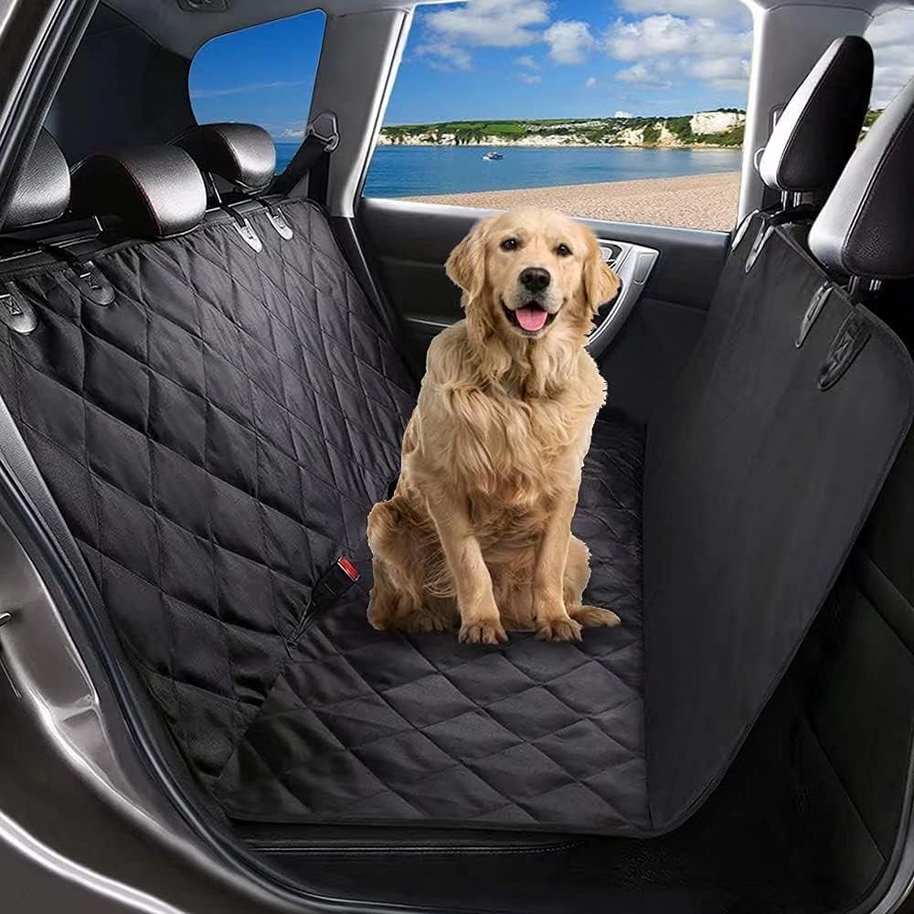 Dog Car Seat Covers, Petnice Waterproof Scratch Proof Nonslip Pet Back Seat Cover, Dog Travel Hammock with Seat Anchors for Cars Trucks SUV, Car Boot Liner (for Hatchback Cars)
