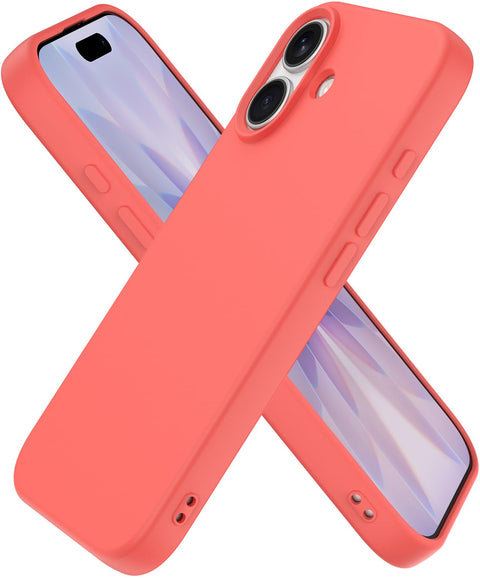 Compatible with 17 Case, Shockproof Liquid Silicone Protective Phone Case with Soft Anti-Scratch Microfiber Lining Ultra Slim Drop Protection Phone Cover (Peach)