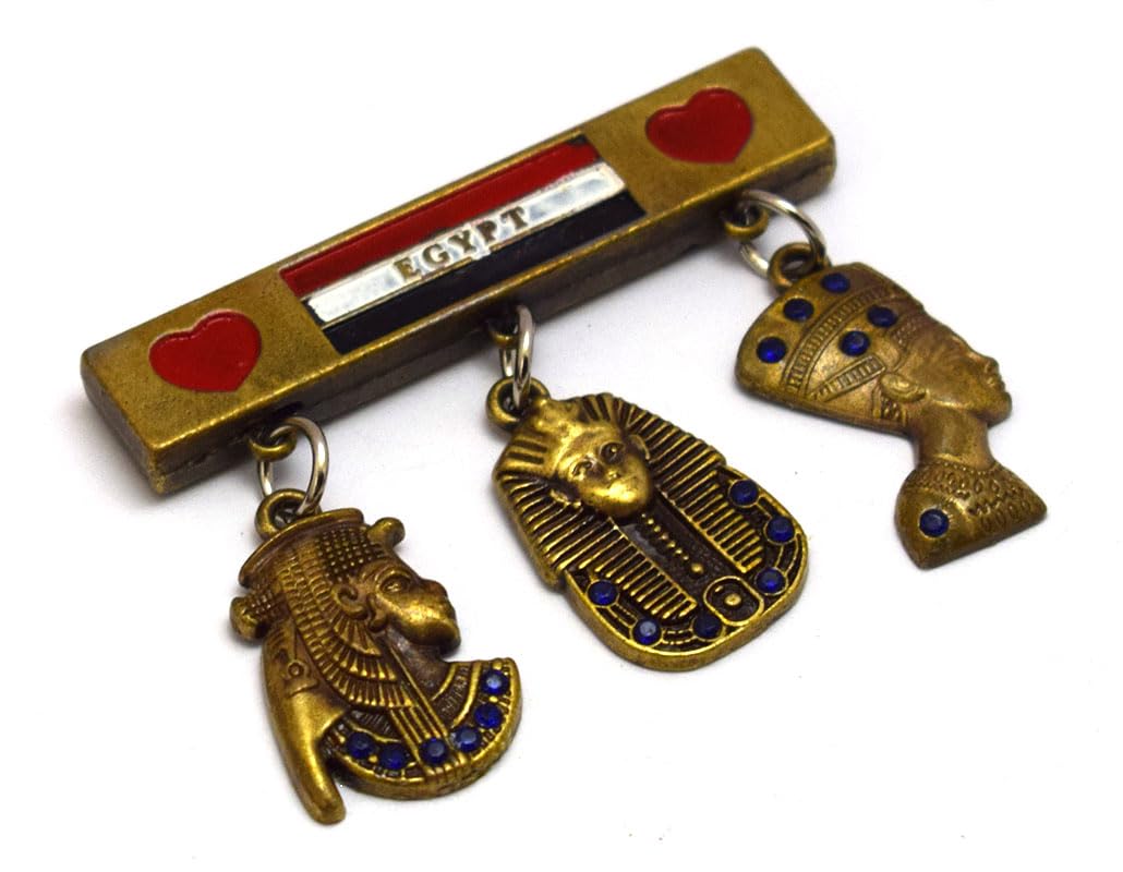 Immatgar Pharaonic Fridge Magnet - Egyptian Souvenir, Ancient Egypt Decor Collectible Magnetic Ornament for Kitchen, Home & Office Décor (1, Burnt Yellow)