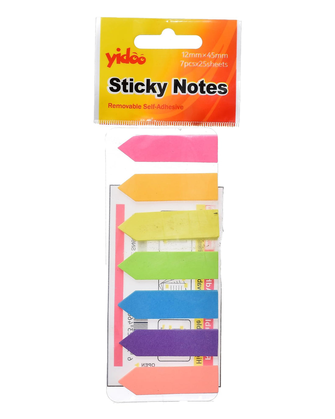 Yadoo Sticky Notes, 7 Arrow Colors Dividers, 45x12mm, 25 Sheets, Precise Organization for Notes