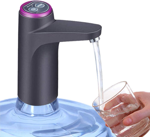 Necomi Water Bottle Pump, Drinking Water Pump, USB Charging Bottled Water Pump, Automatic Drinking Water Pump, For Universal 3-5 Gallon Bottle, Portable Water Dispenser For Indoor & Outdoor (Black)