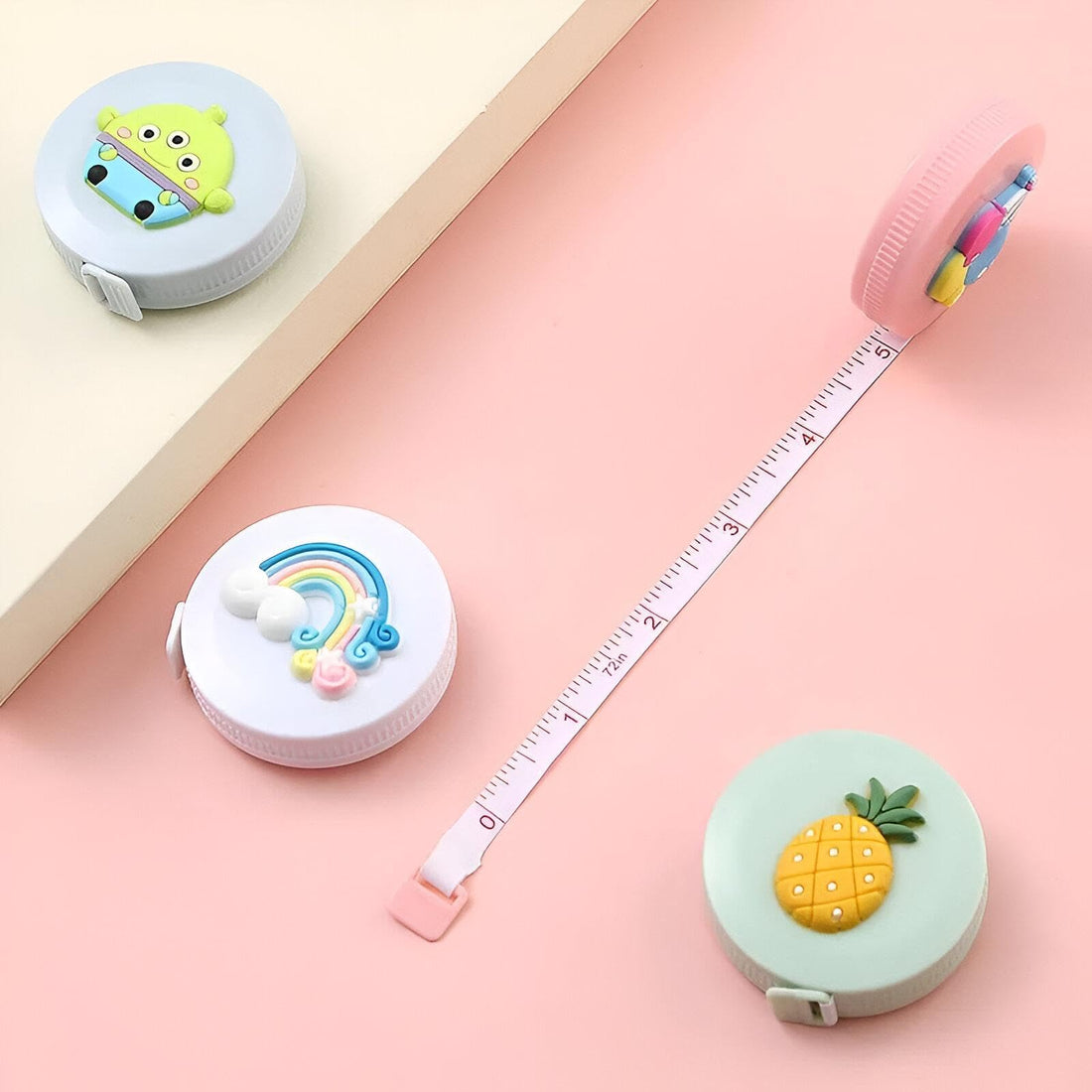 Body Measuring Tape - 60-Inch Soft Fabric Ruler Featuring Adorable Bunny Shape and Retractable Pocket for Sewing, Arts and Crafts, Kids’ Activities, and Educational Use